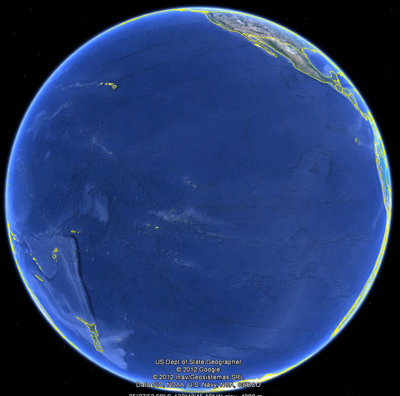 earth south pacific ocean map